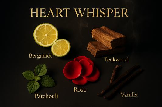 MENTION THEIR NAMES AND PERFUME NAME HEART WHISPER ON TOP